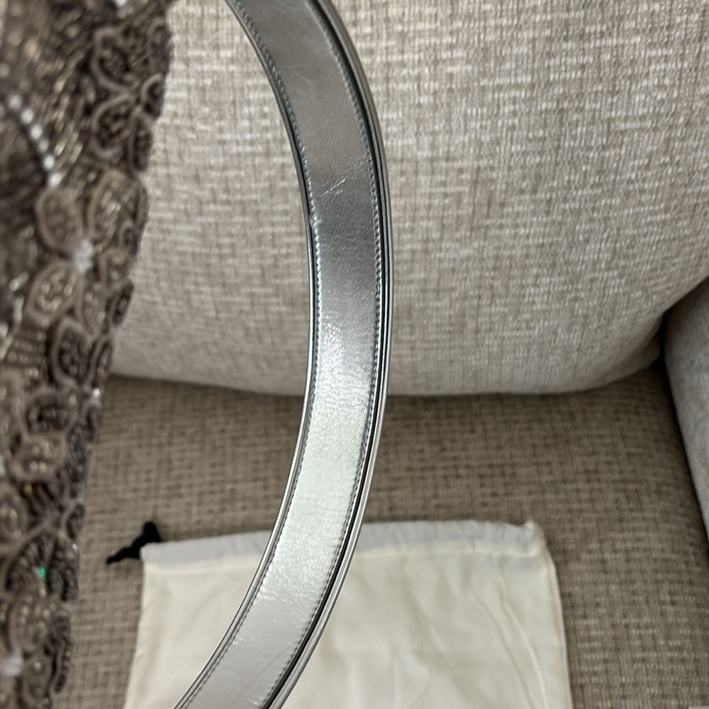 STAUD Tommy Beaded Flap Shoulder Bag (NWOT) - Silver Garden Party - Picture 10 of 13